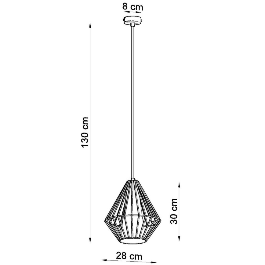 Sollux SL.0297 - Chandelier on a string DEMI 1xE27/60W/230V white
