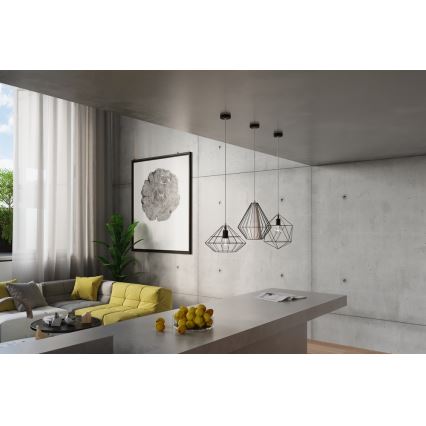 Sollux SL.0298 - Chandelier on a string DEMI 1xE27/60W/230V black/white