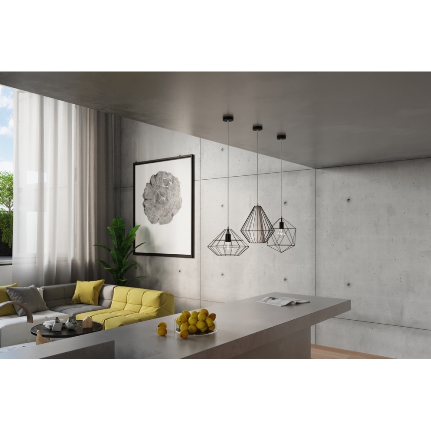 Sollux SL.0298 - Chandelier on a string DEMI 1xE27/60W/230V black/white