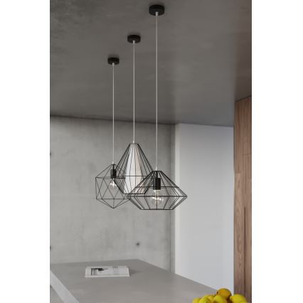 Sollux SL.0298 - Chandelier on a string DEMI 1xE27/60W/230V black/white