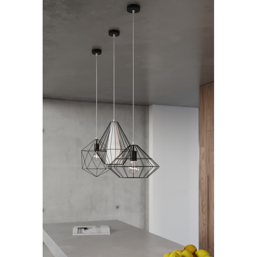 Sollux SL.0298 - Chandelier on a string DEMI 1xE27/60W/230V black/white