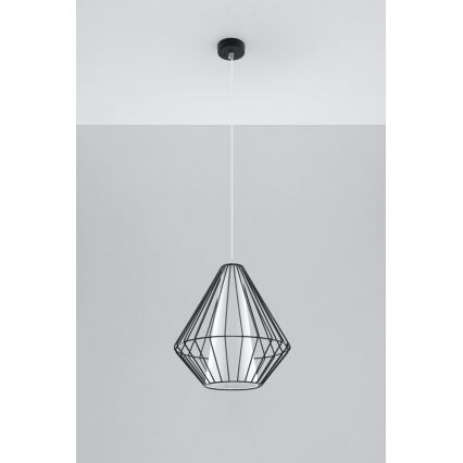 Sollux SL.0298 - Chandelier on a string DEMI 1xE27/60W/230V black/white