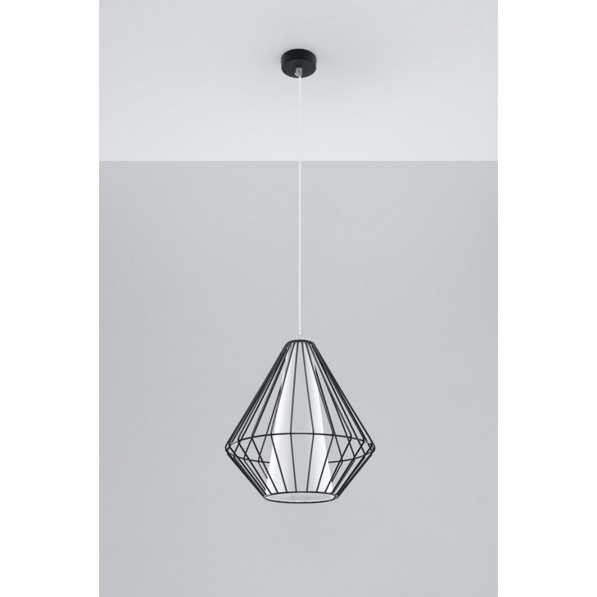 Sollux SL.0298 - Chandelier on a string DEMI 1xE27/60W/230V black/white