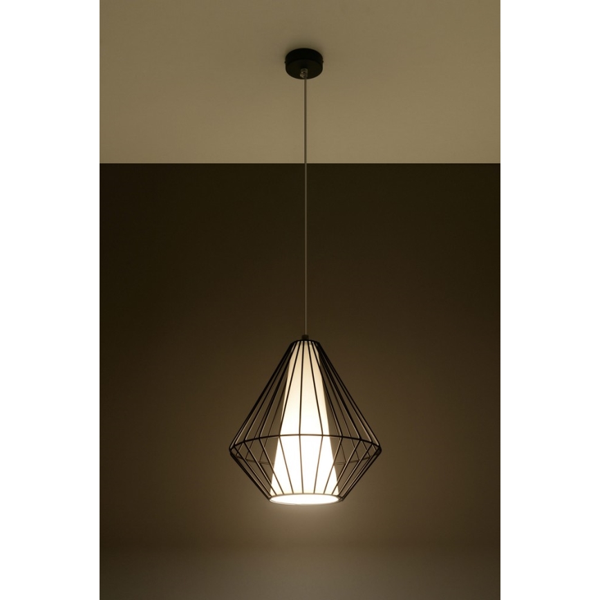 Sollux SL.0298 - Chandelier on a string DEMI 1xE27/60W/230V black/white