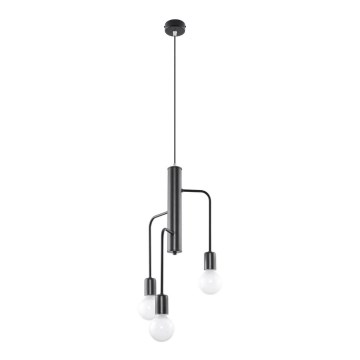 Sollux SL.0302 - Chandelier on a string DUOMO 3M 3xE27/60W/230V black