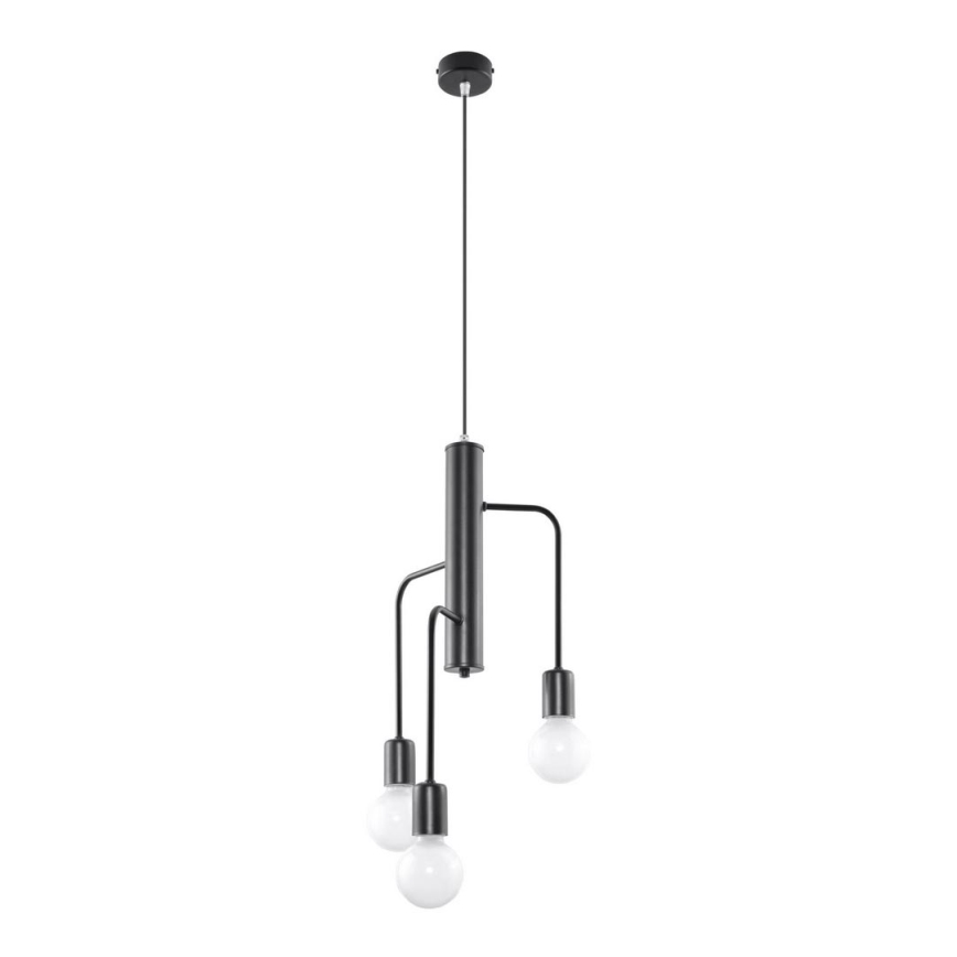 Sollux SL.0302 - Chandelier on a string DUOMO 3M 3xE27/60W/230V black