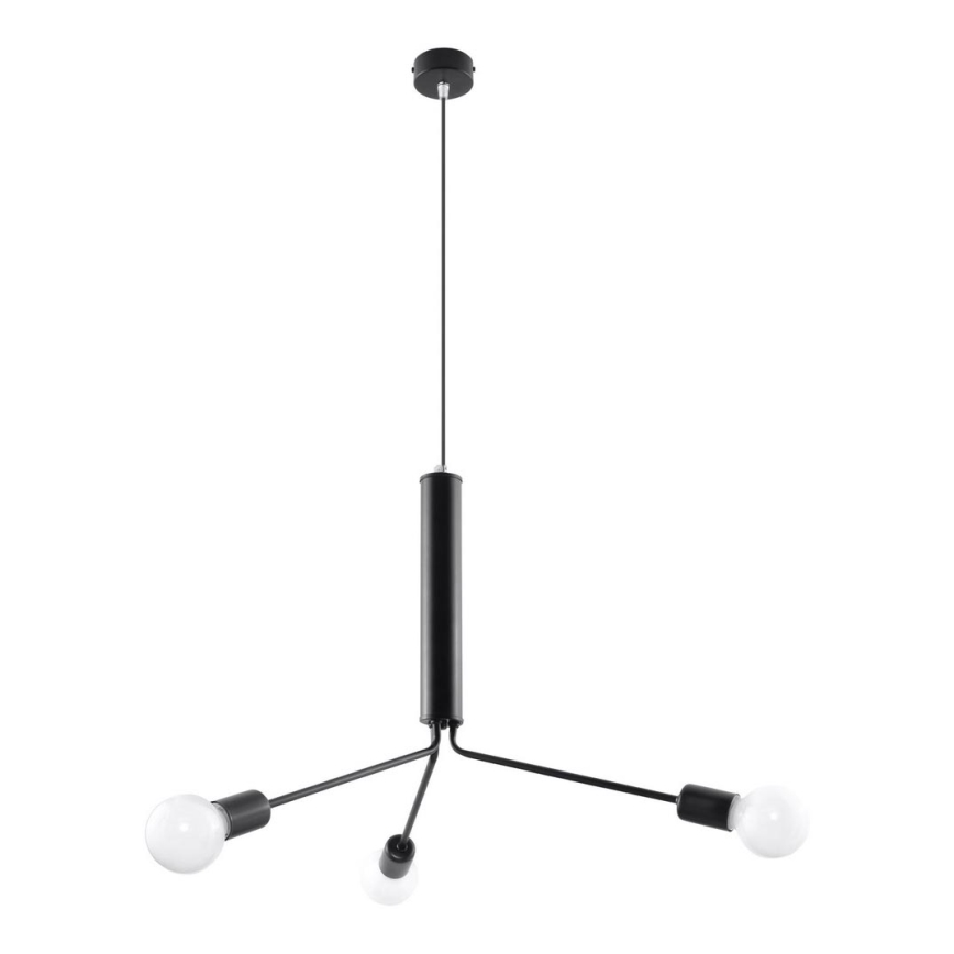 Sollux SL.0303 - Chandelier on a string DUOMO 3D 3xE27/60W/230V black