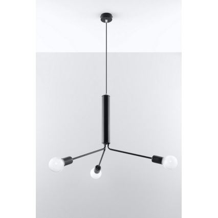 Sollux SL.0303 - Chandelier on a string DUOMO 3D 3xE27/60W/230V black