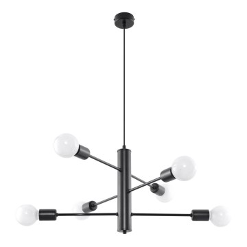 Sollux SL.0305 - Chandelier on a string DUOMO 6 6xE27/60W/230V black