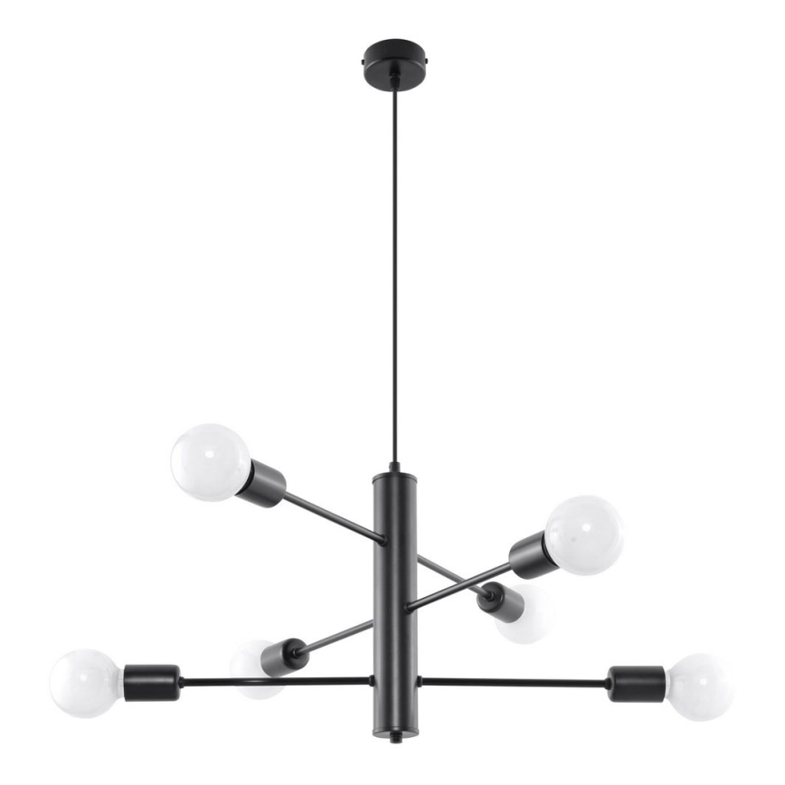 Sollux SL.0305 - Chandelier on a string DUOMO 6 6xE27/60W/230V black