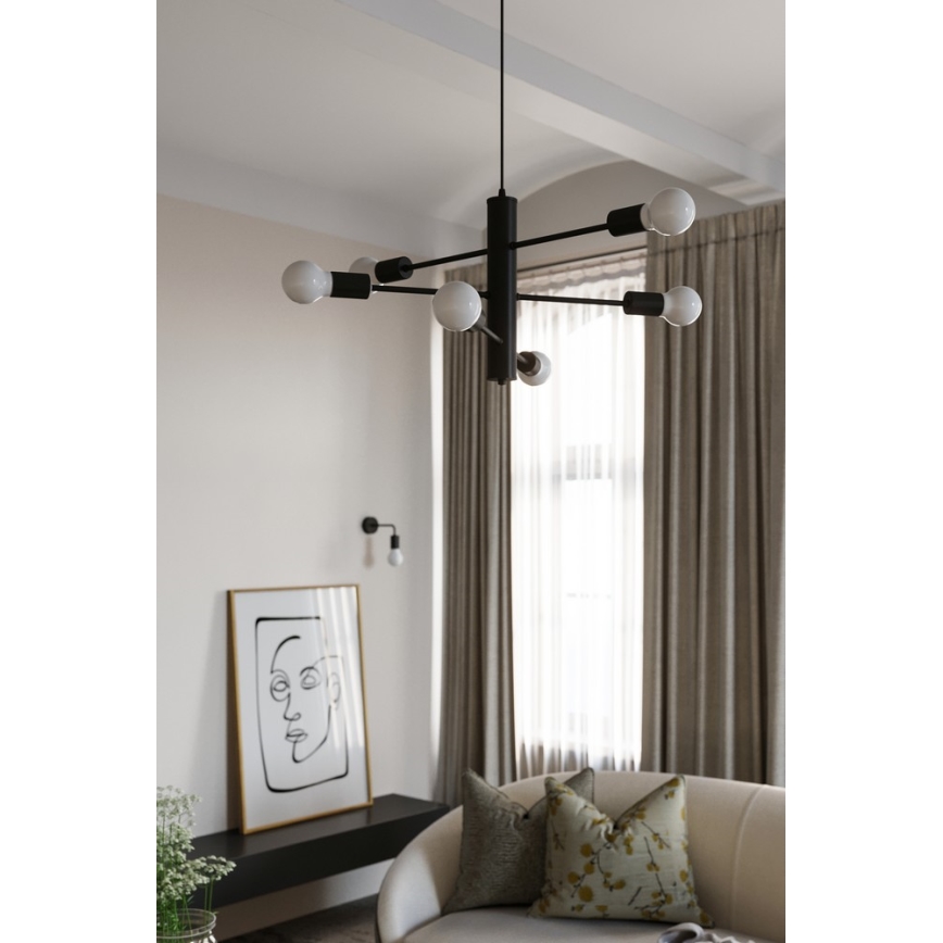 Sollux SL.0305 - Chandelier on a string DUOMO 6 6xE27/60W/230V black