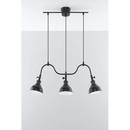 Sollux SL.0309 - Chandelier on a string MARE 3 3xE27/60W/230V black