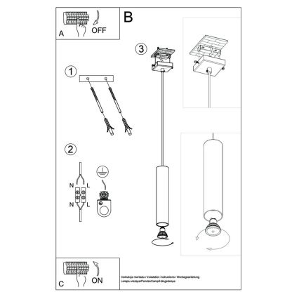 Chandelier on a string LAGOS 1 1xGU10/10W/230V white