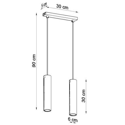 Chandelier on a string LAGOS 2 2xGU10/10W/230V white