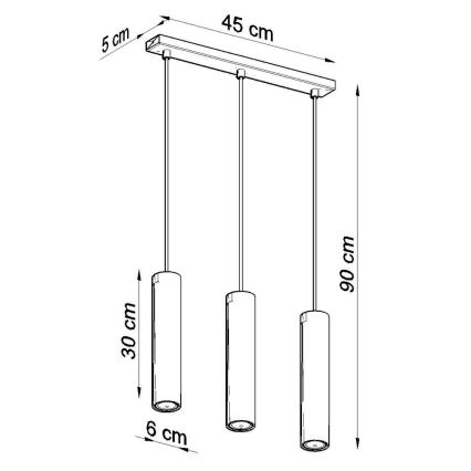 Chandelier on a string LAGOS 3 3xGU10/10W/230V white