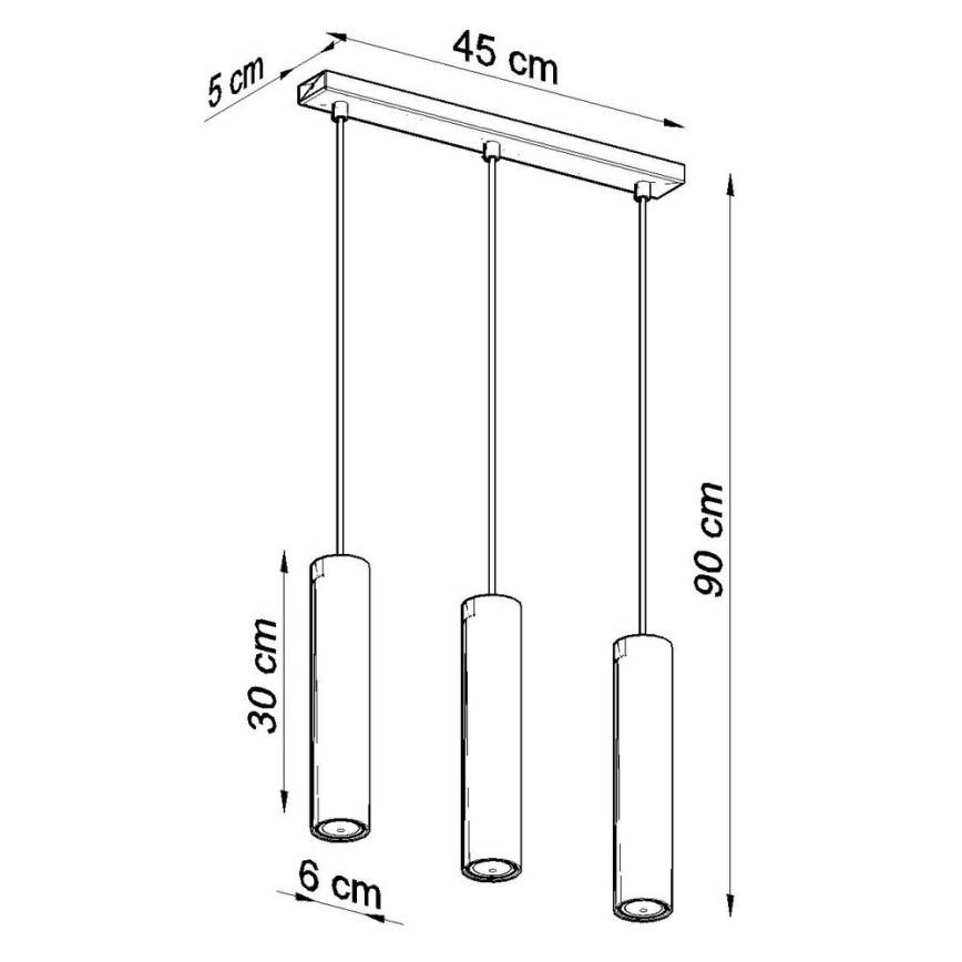 Chandelier on a string LAGOS 3 3xGU10/10W/230V white