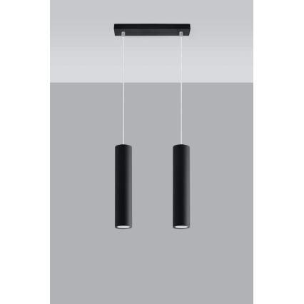 Chandelier on a string LAGOS 2 2xGU10/10W/230V black