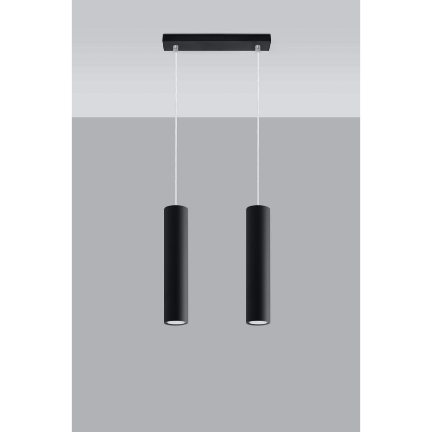Chandelier on a string LAGOS 2 2xGU10/10W/230V black