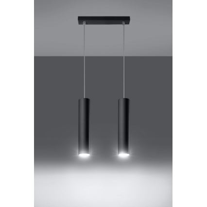 Chandelier on a string LAGOS 2 2xGU10/10W/230V black