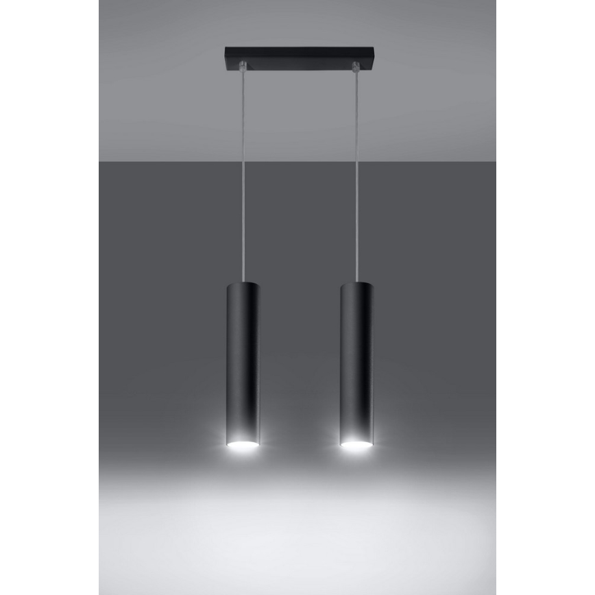 Chandelier on a string LAGOS 2 2xGU10/10W/230V black