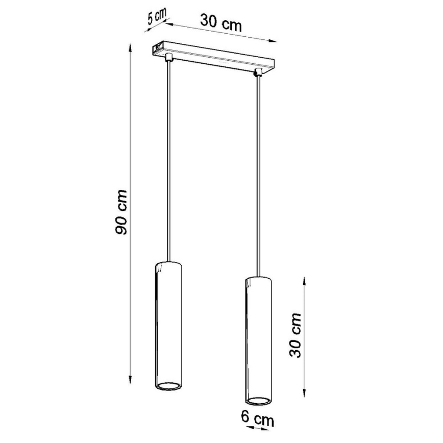 Chandelier on a string LAGOS 2 2xGU10/10W/230V black