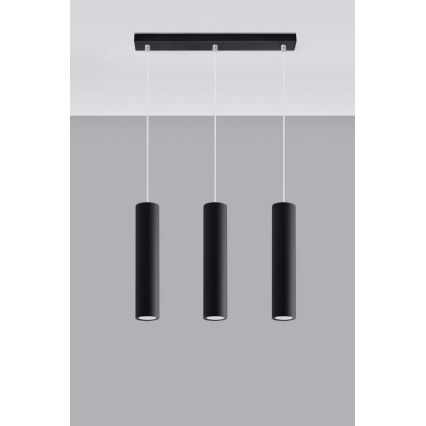 Chandelier on a string LAGOS 3 3xGU10/10W/230V black