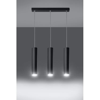 Chandelier on a string LAGOS 3 3xGU10/10W/230V black