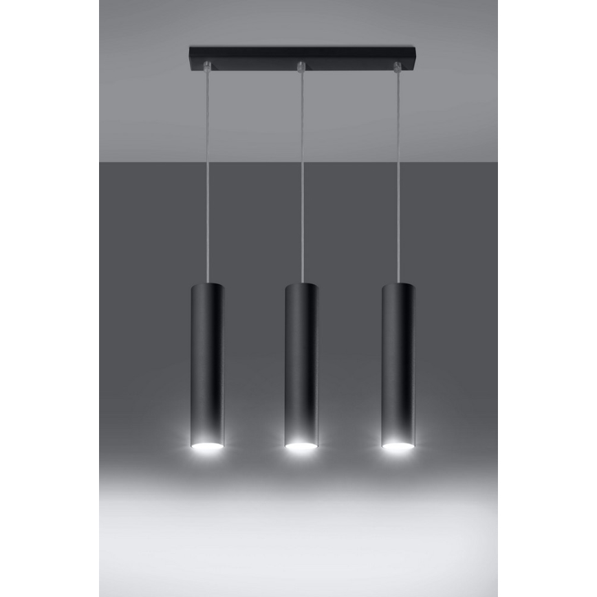 Chandelier on a string LAGOS 3 3xGU10/10W/230V black