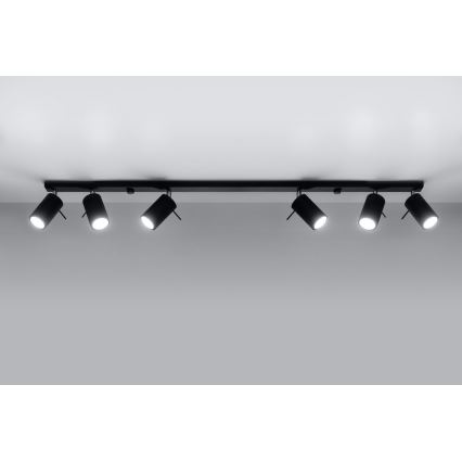 Spotlight RING 6L 6xGU10/10W/230V black