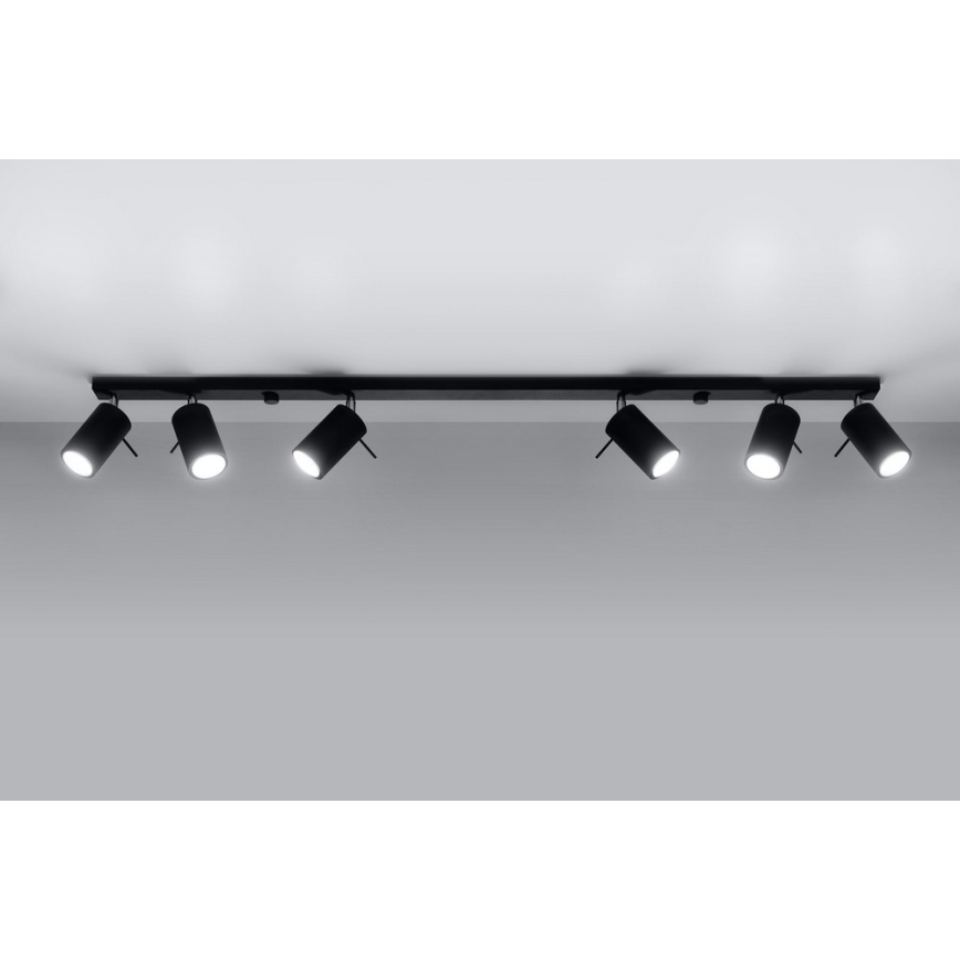 Spotlight RING 6L 6xGU10/10W/230V black