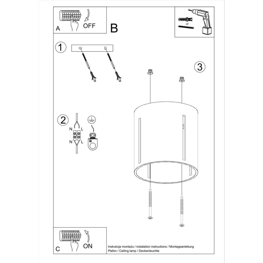 Sollux SL.0357 - Ceiling light INEZ 1xG9/40W/230V grey