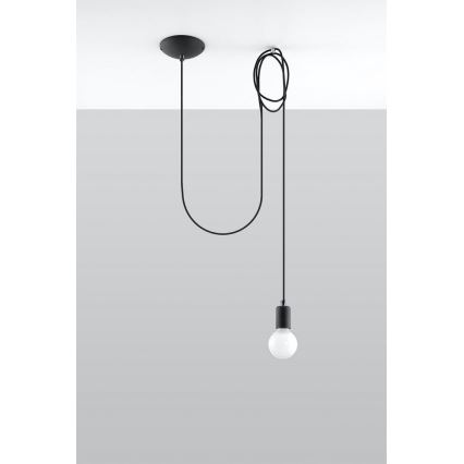 Chandelier on a string EDISON 1 1xE27/60W/230V spider black