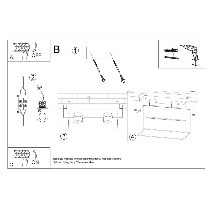 Ceiling light LOBO 2xG9/40W/230V white