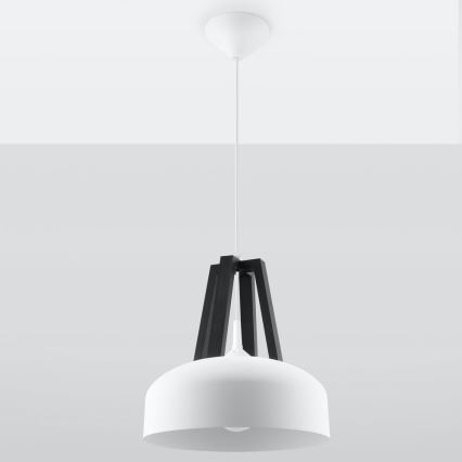 Chandelier on a string CASCO 1xE27/60W/230V d. 30 cm birch/beech