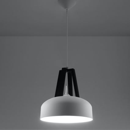 Chandelier on a string CASCO 1xE27/60W/230V d. 30 cm birch/beech