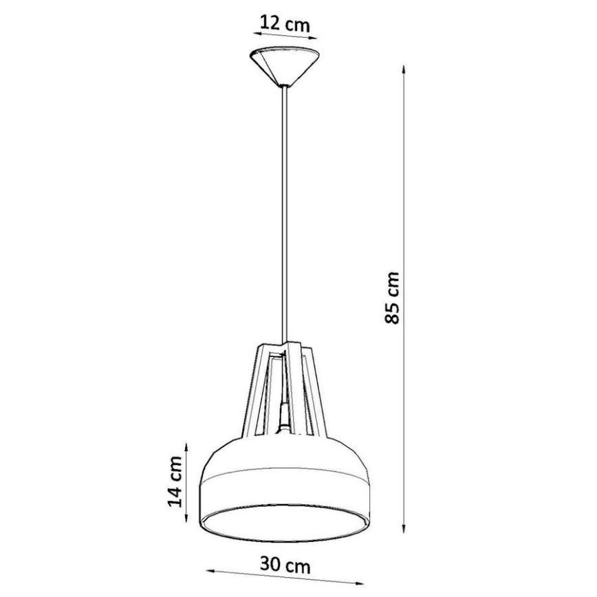 Chandelier on a string CASCO 1xE27/60W/230V d. 30 cm birch/beech
