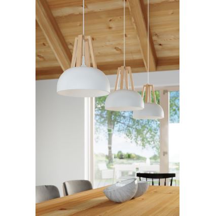 Chandelier on a string CASCO 1xE27/60W/230V d. 30 cm birch