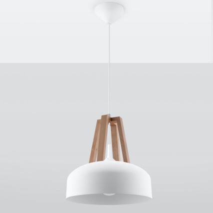 Chandelier on a string CASCO 1xE27/60W/230V d. 30 cm birch