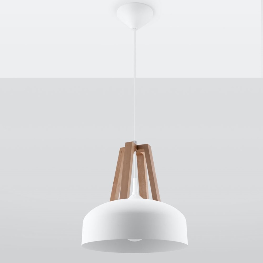 Chandelier on a string CASCO 1xE27/60W/230V d. 30 cm birch