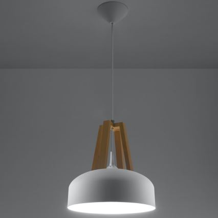 Chandelier on a string CASCO 1xE27/60W/230V d. 30 cm birch