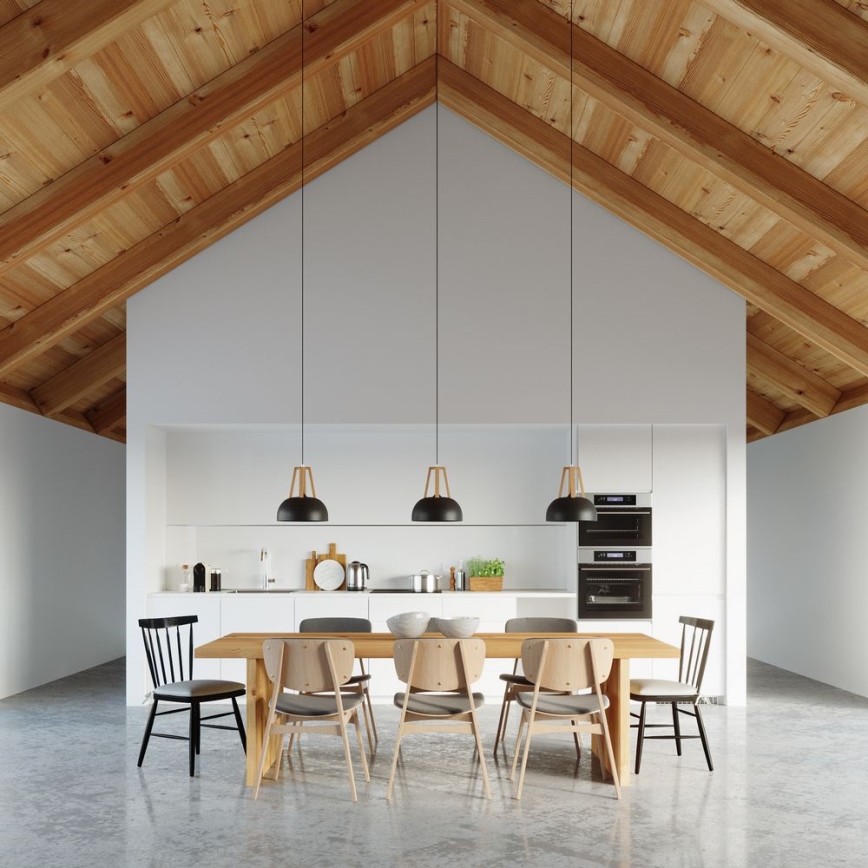 Chandelier on a string CASCO 1xE27/60W/230V d. 30 cm birch