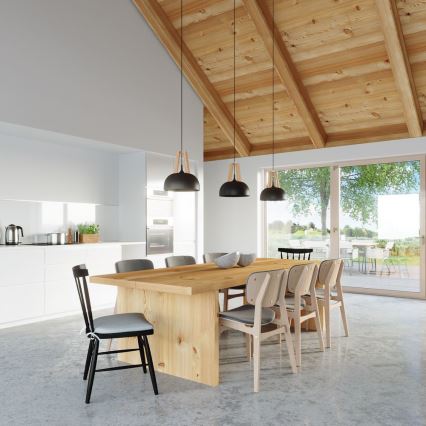 Chandelier on a string CASCO 1xE27/60W/230V d. 30 cm birch
