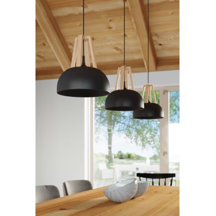 Chandelier on a string CASCO 1xE27/60W/230V d. 30 cm birch