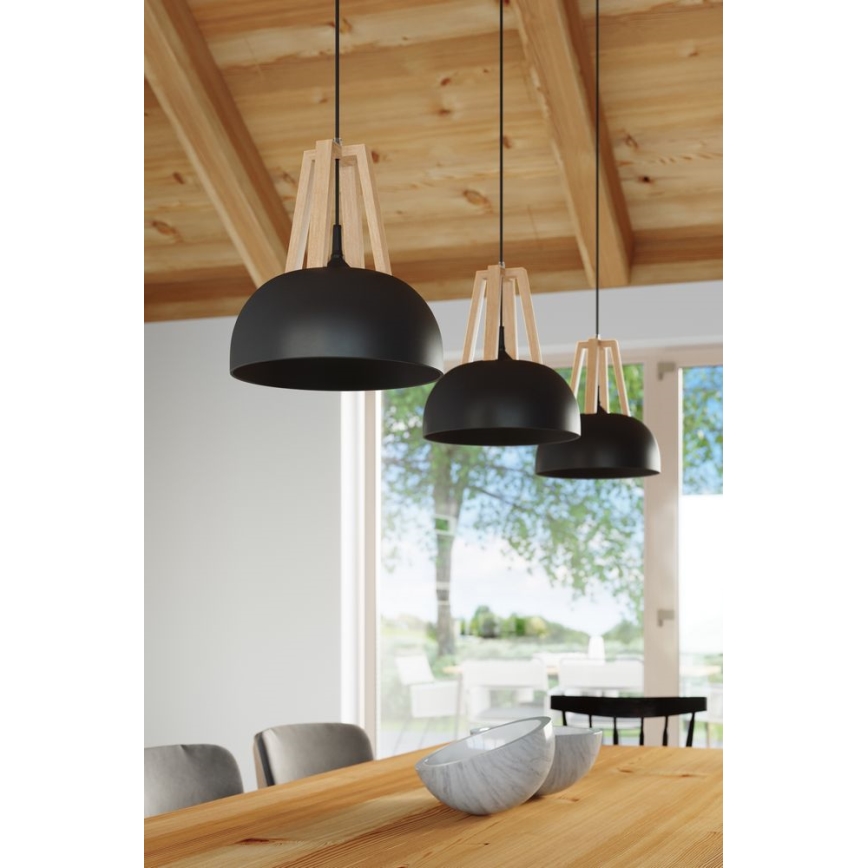 Chandelier on a string CASCO 1xE27/60W/230V d. 30 cm birch