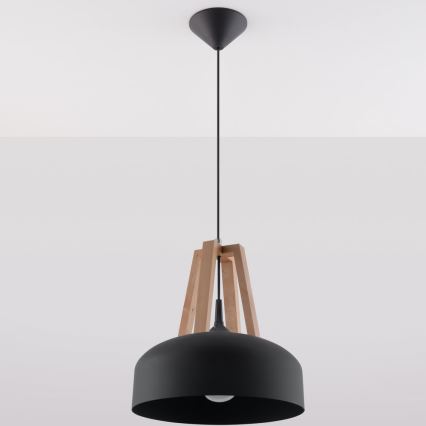 Chandelier on a string CASCO 1xE27/60W/230V d. 30 cm birch