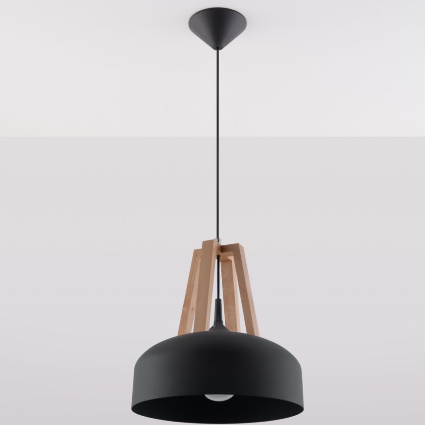 Chandelier on a string CASCO 1xE27/60W/230V d. 30 cm birch