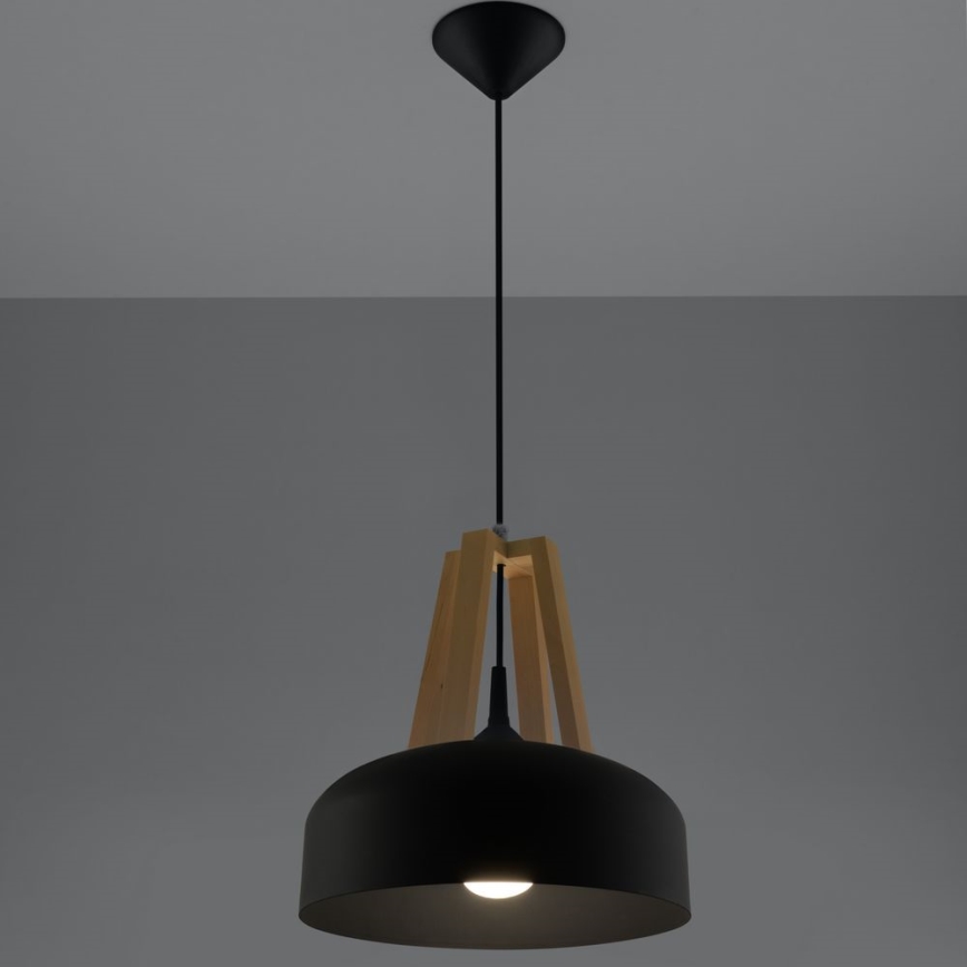 Chandelier on a string CASCO 1xE27/60W/230V d. 30 cm birch
