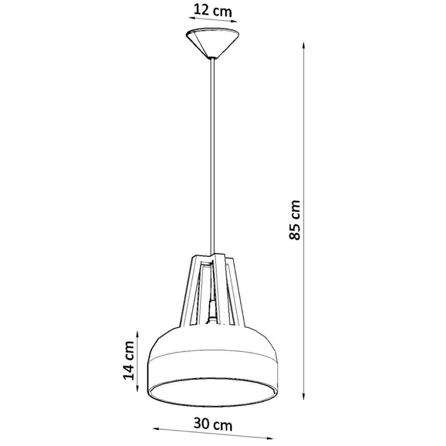 Chandelier on a string CASCO 1xE27/60W/230V d. 30 cm birch