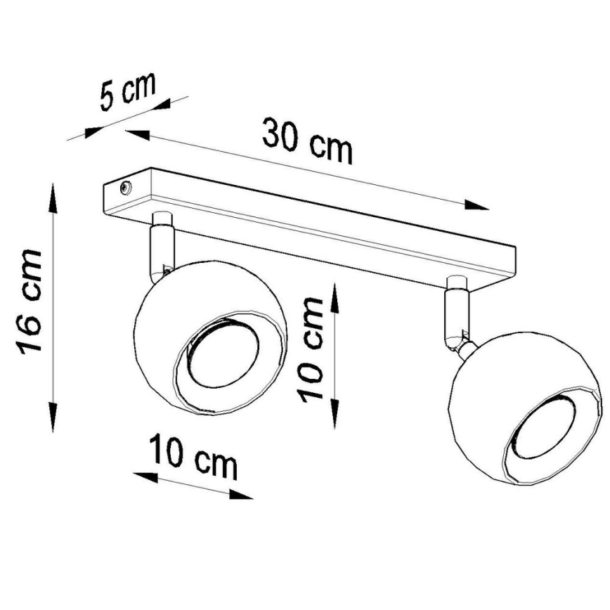 Ceiling spotlight OCULARE 2xGU10/10W/230V