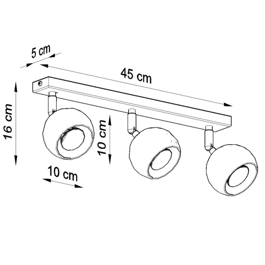 Ceiling spotlight OCULARE 3xGU10/10W/230V